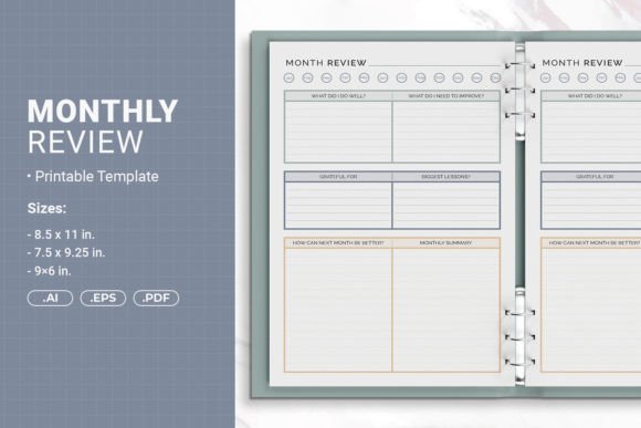 Download Monthly Review Printable Template - Monthly review Collection